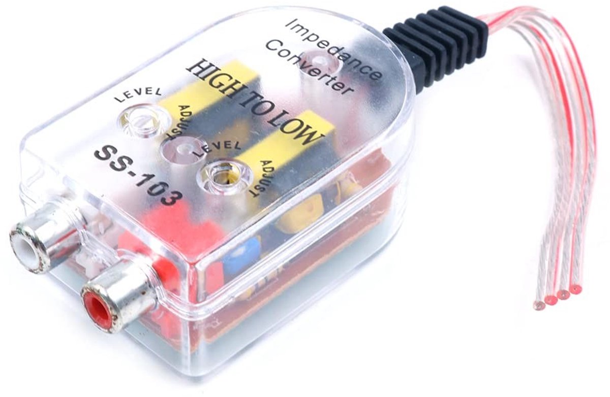 ONF3 - Audio Adapter - Geluidskwaliteit Verbeteren - RCA Verbinding - High to Low Impedance Converter - Geschikt voor Auto - Compacte Formaat