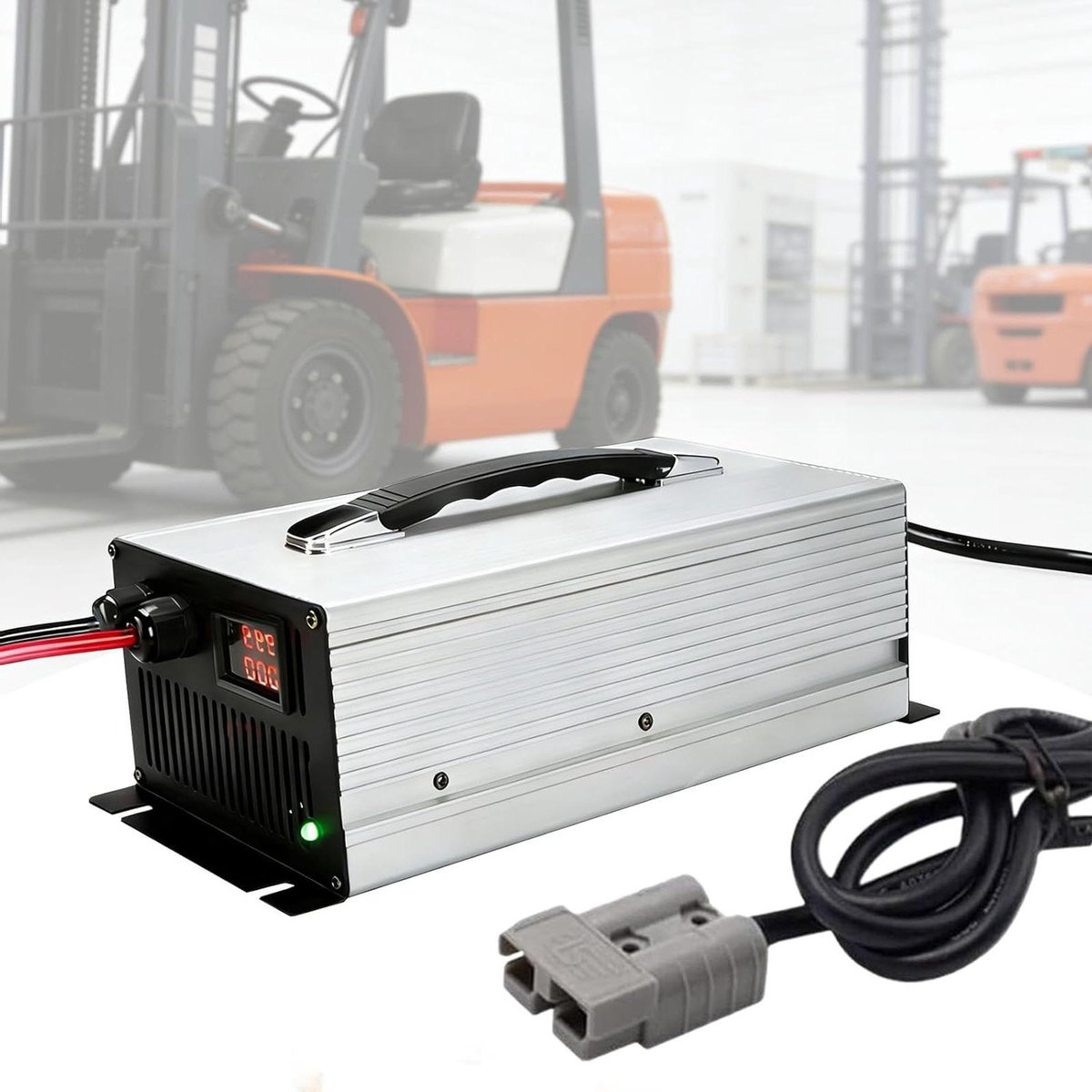 Acculader Vorkheftruck - Batterijlader Heftruck - Accu Laden - Intelligent 3-Fase Laden - 24V 50A - Zilver