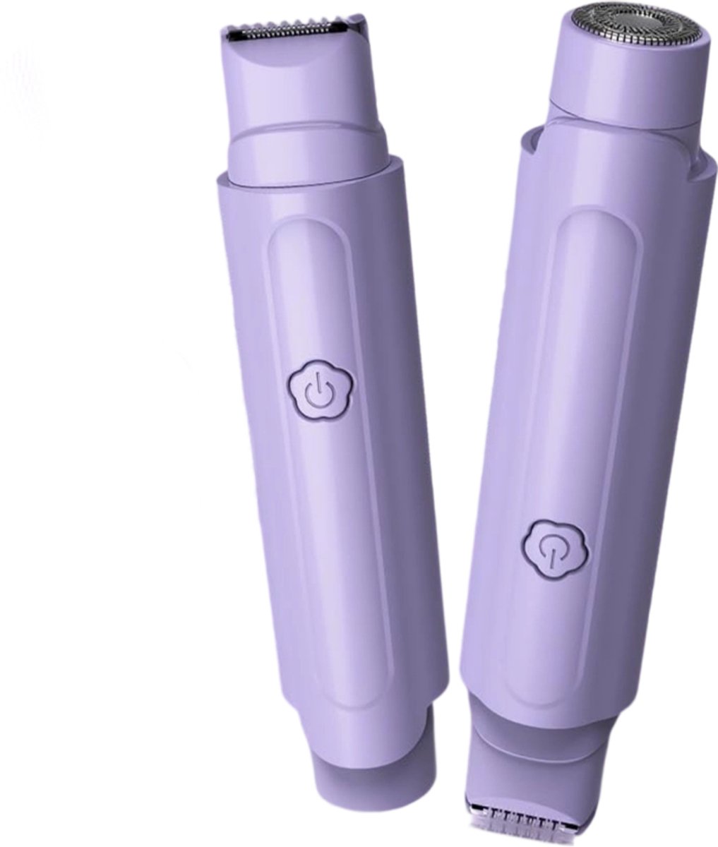 Ladyshave - Ladyshaves voor vrouwen - 2-in-1 Elektrisch Scheerapparaat - Dubbele Kop - Waterdicht - Nat en Droog - Geschikt voor Bikinilijn, Oksels, Benen, Armen, Lichaam en Gezicht - Paars