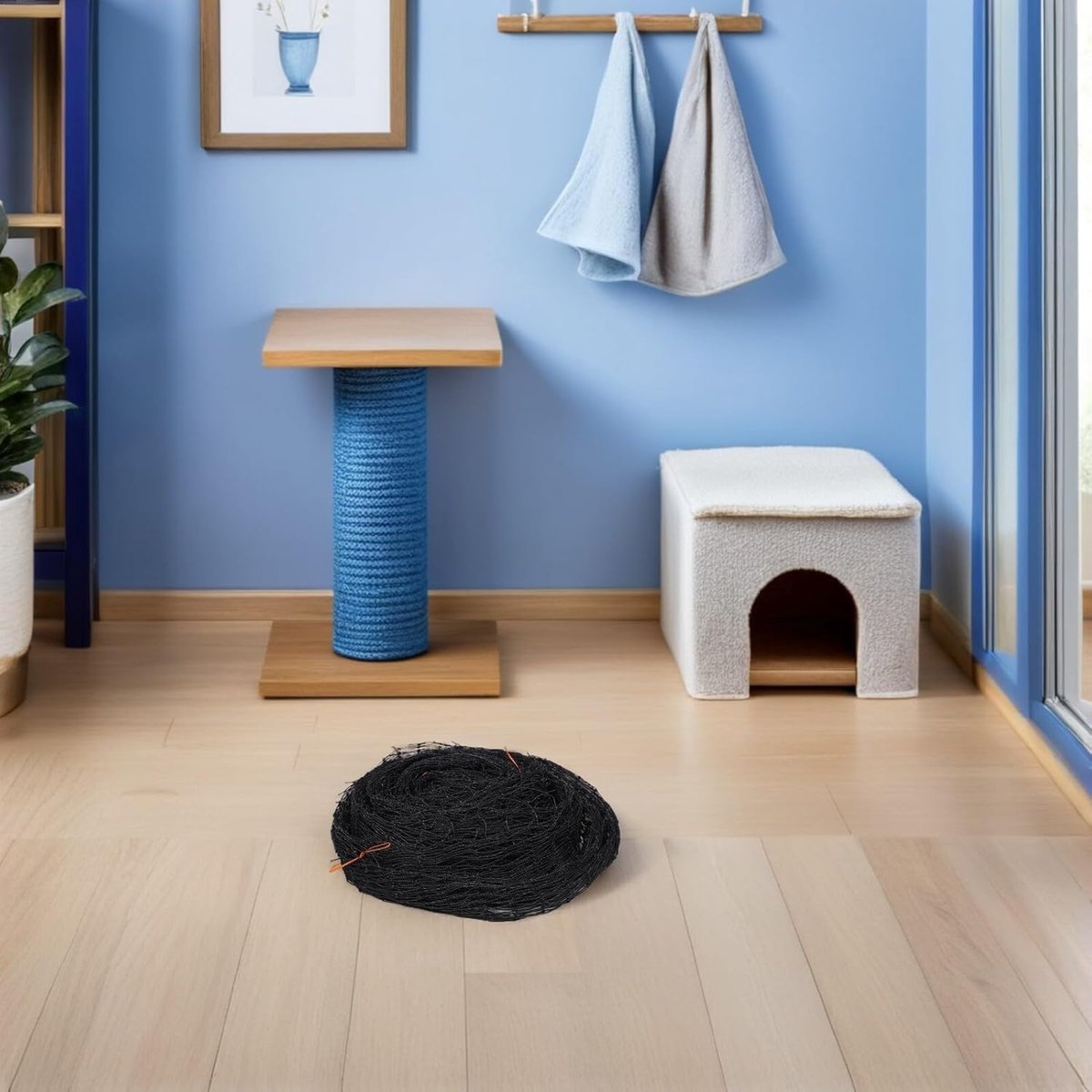 Balkonnet voor Katten - Veiligheidsnet Huisdieren - Huisdieren Binnenhouden - Weerbestendig Materiaal - 400 x 300 cm - Zwart