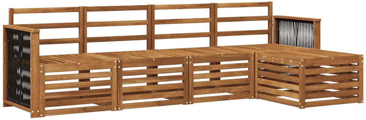 vidaXL Buiten - bank - set - 5 - st - Naturel
