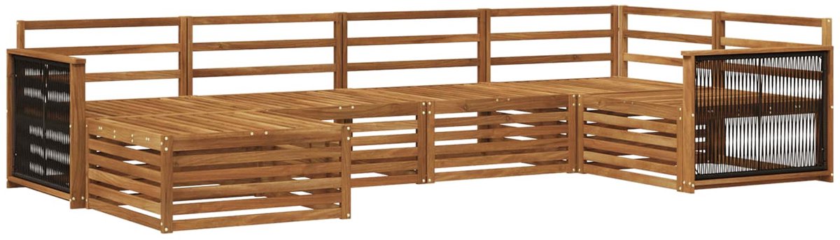 vidaXL Buiten - bank - set - 6 - st - 6-zits - Naturel - Massief - Acacia - Hout