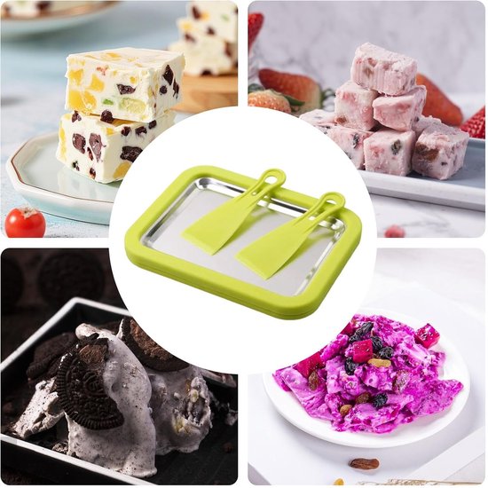 IJs Roller Maker - IJsmachine Dessert Plaat - Desserts Maken - Snelle Bereiding 10 Minuten - Dubbele Schrapers - Meerkleurig van Merkloos — afbeelding 5