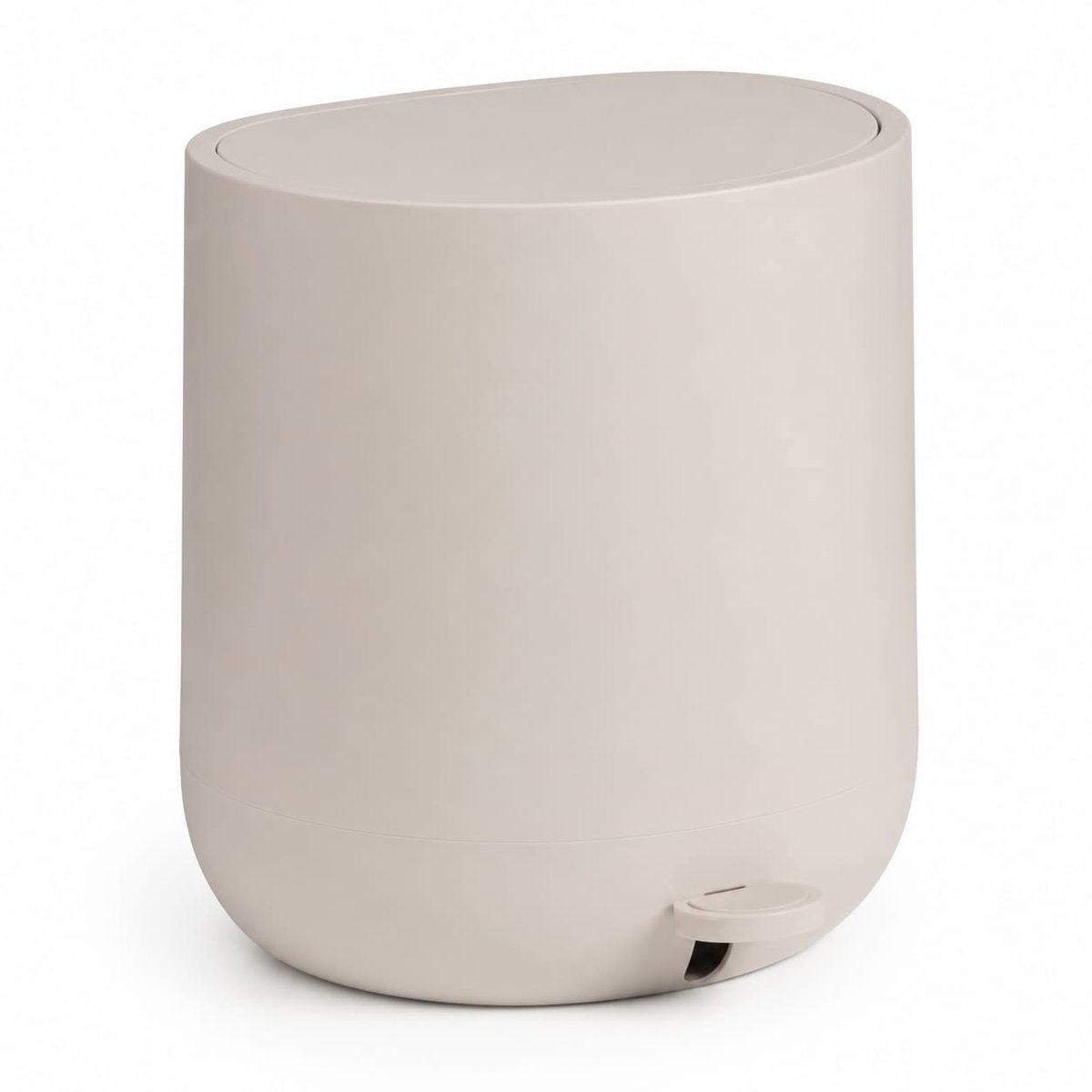 Pedaalemmer 5L – Beige – Soft Close – Kunststof – Compact Design – 25,5 x 26,5 x 23,9 cm – Moderne Badkamer Prullenbak