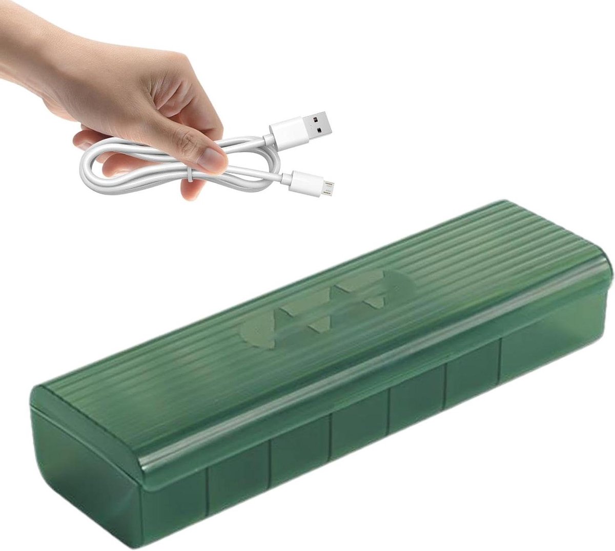 Opbergorganizer Kabel - Snoer Organizer - Bureau Opruimen - 7 Vakken Ontwerp - 28.4 cm - Groen