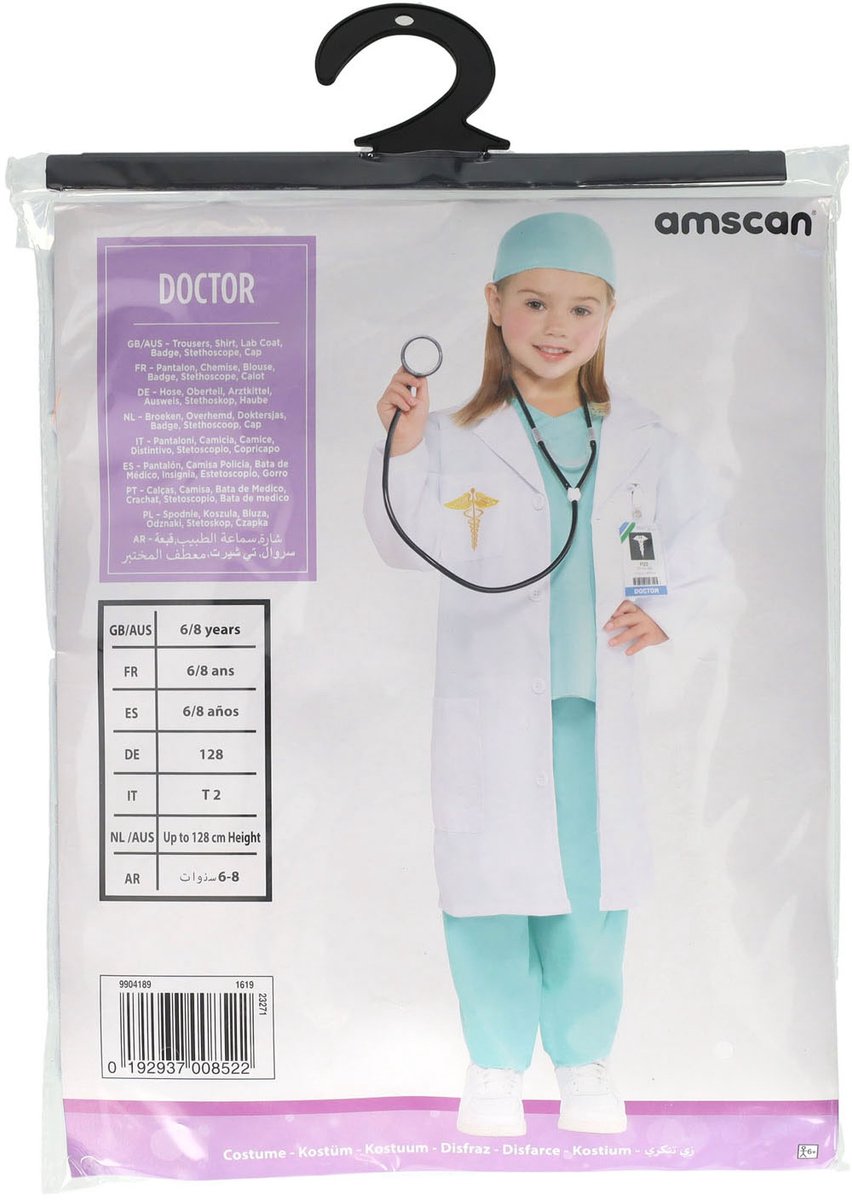Kinderkostuum Dokter Meisje - 6-8 jaar.