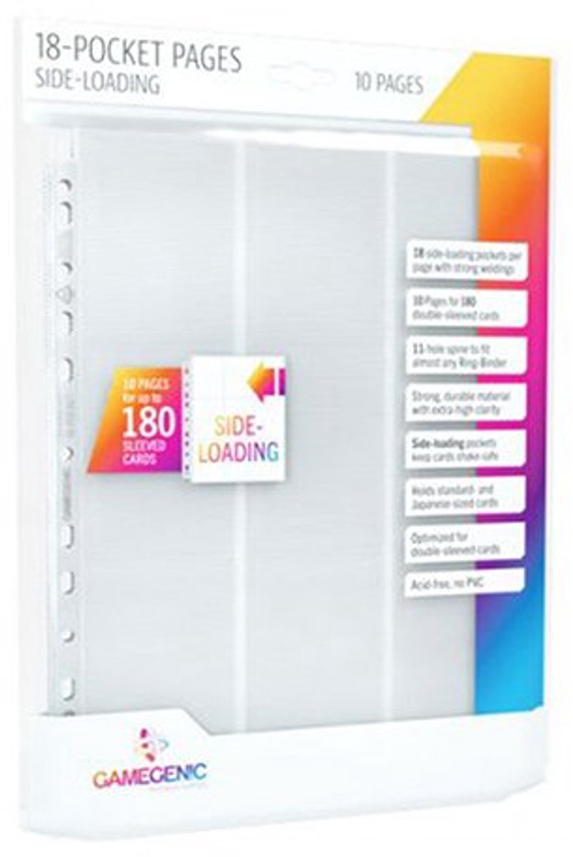 Gamegenic - Sideloading 18-Pocket Pages 10 pcs pack White