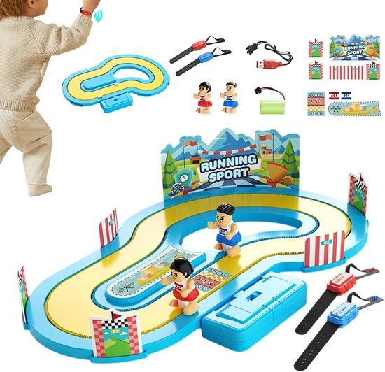 Racespeelgoed met Lichaamsdetectie - Interactief snelheidsspel - Gezinsspel avond - Dynamische bewegingsregistratie - 56 x 354 x 01 cm - Blauw — afbeelding 5