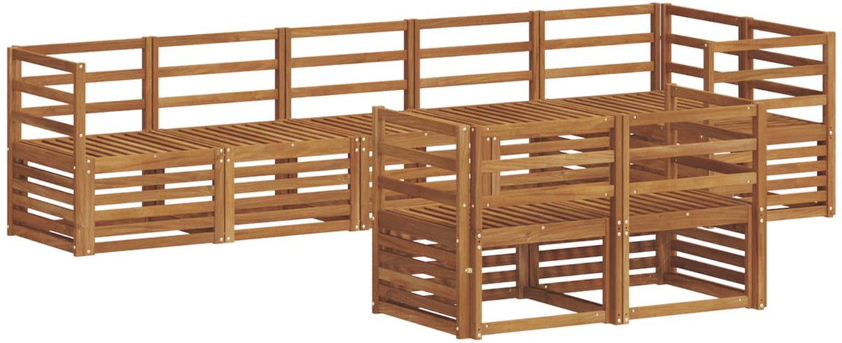 vidaXL Buiten - bank - set - 8 - st - Naturel - Polyester