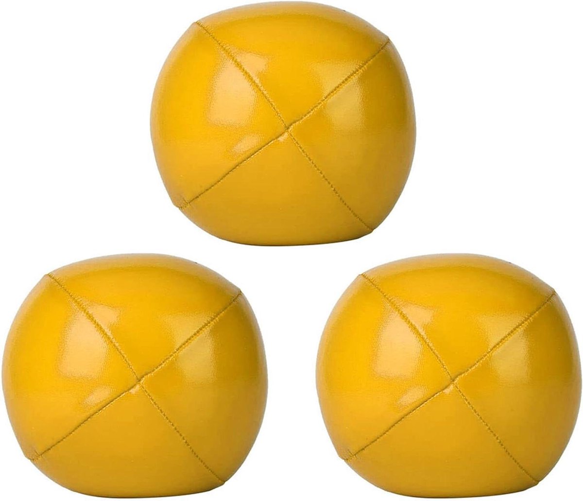 Jongleerballen Set - Oefenballen Balansballen - Vaardigheden Verbeteren - Zacht PU-leer - 63 cm Diameter - Geel