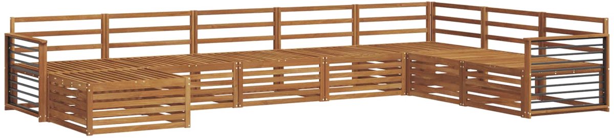 vidaXL Buiten - bank - set - 8 - st - 7-zits - Naturel - Massief - Acacia - Hout