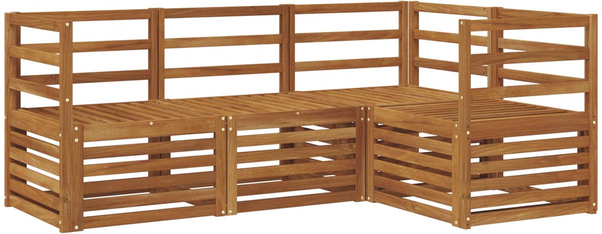 vidaXL Buiten - bank - set - 4 - st - 4-zits - Naturel - Massief - Acacia - Hout