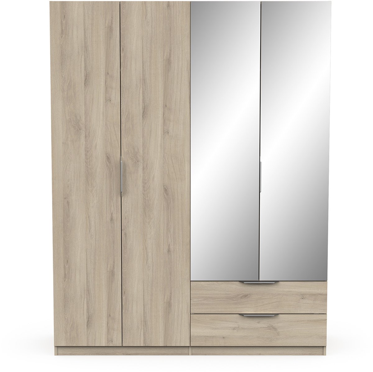 Kledingkast Spectre 157cm Met Spiegel - Eik