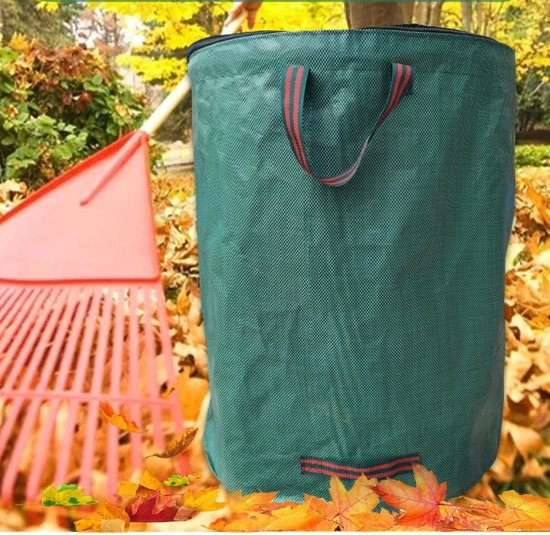 1 stuk - 200L bladzak met deksel - grote capaciteit - waterdicht - tuinzak - landschapsarchitectuur - zak voor het verzamelen van onkruid en tuinafval - geschikt voor tuinieren en landschapsarchitectuur -D56*H80 cm - groen — afbeelding 2