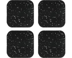 Schokabsorberende pads - 4 Stuks - Wasmachine trillingsdemper - Rubber - Geluidsisolerende mat voor wasmachine - Geluidsisolatiemat - Antislip - Beschermende loopbandmat - Voor wasmachines en fitnessapparatuur - 10x10x1cm - Zwart/Wit