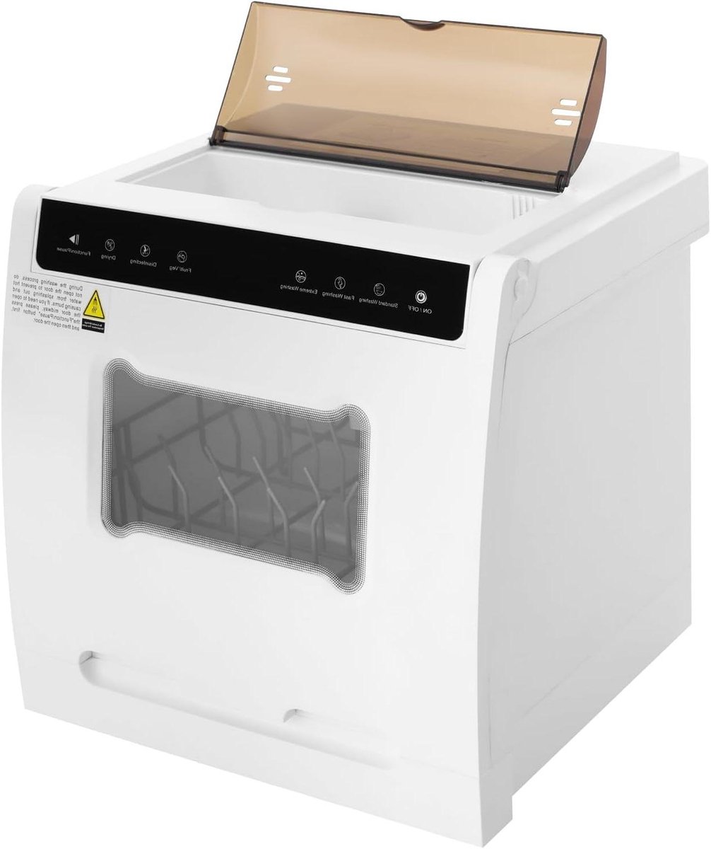 Mini Vaatwasser Tafelvaatwasser Compact Servies Reinigen Energiebesparend 4-6 Couverts Wit