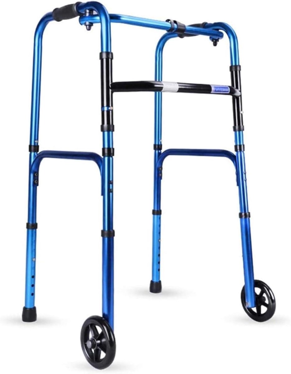 Opvouwbaar Wandelframe - Lichtgewicht Rollator - Zelfstandig Lopen - Met Twee Wielen - Verstelbaar 76-95 cm - Zilver