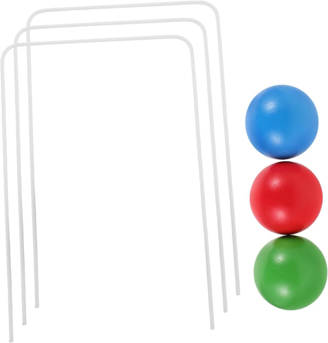 Houten Croquet Set - Buitenspel Kinderen - Gazon Spelletjes - Ontwikkelt Hand-oog Coördinatie - 4.5 cm Ballen - Diverse Kleuren