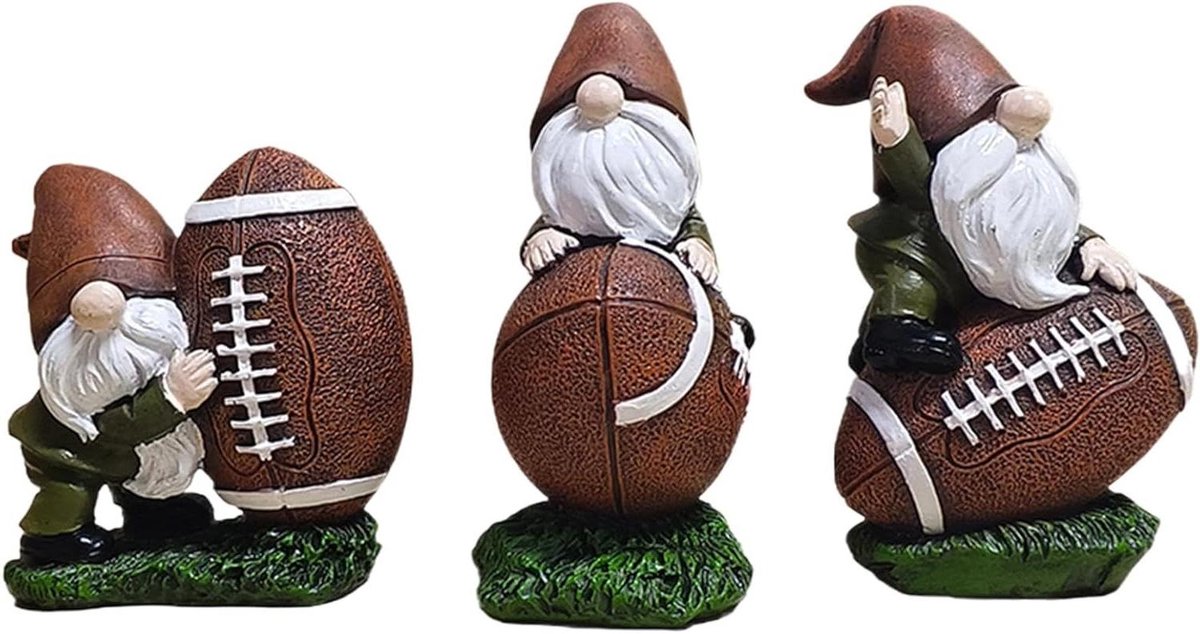 Tuinkabouter Voetballer - Kabouter Beeldje - Tuin Decoratie - Levensechte Kenmerken - 6.5 x 4.5 x 10.5 cm - Niet gespecificeerd
