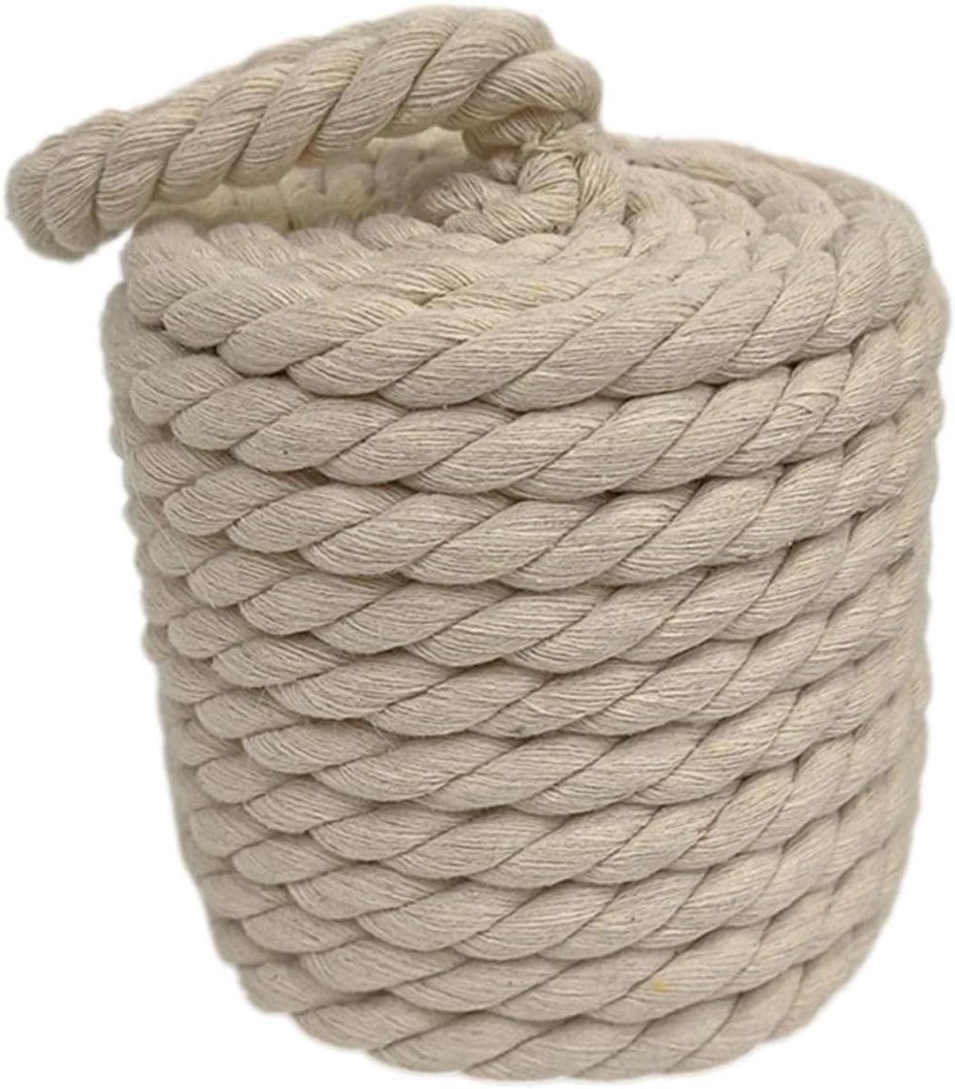 Deurstopper Touw - Verzwaarde Stopper - Deuren Open Houden - Met Knopen Design - 17.4 cm - Wit