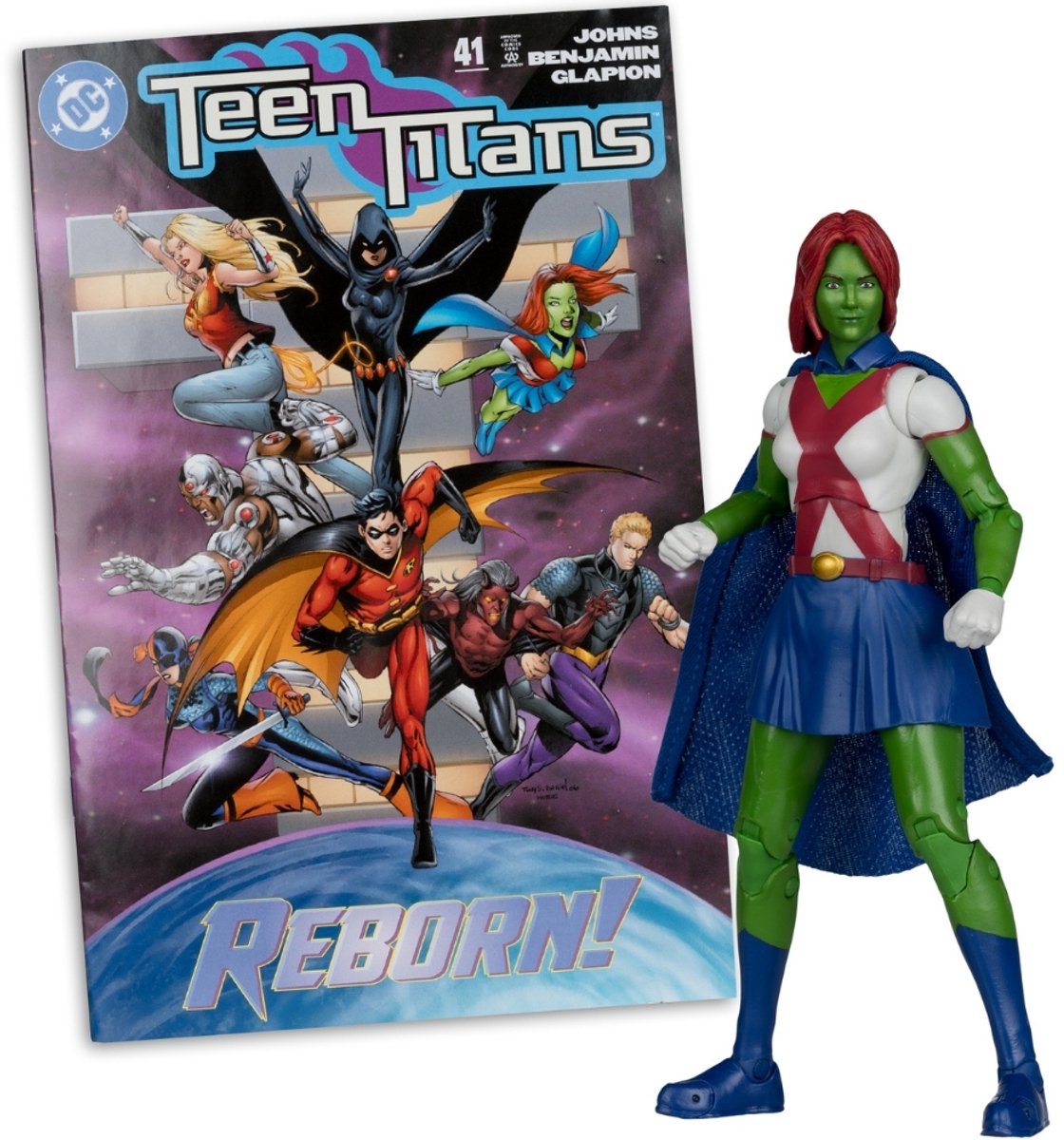 McFarlane Toys DC Direct Page Punchers - Actiefiguur - Miss Martian (Teen Titans #41) Red Platinum Edition 18 cm & Stripboek