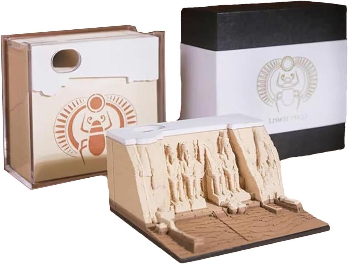 Memo Pad Kunst - Notitieblok Tempel - Bureau Decoratie - 3D Tempel Ontwerp - 8 x 8 x 43 cm