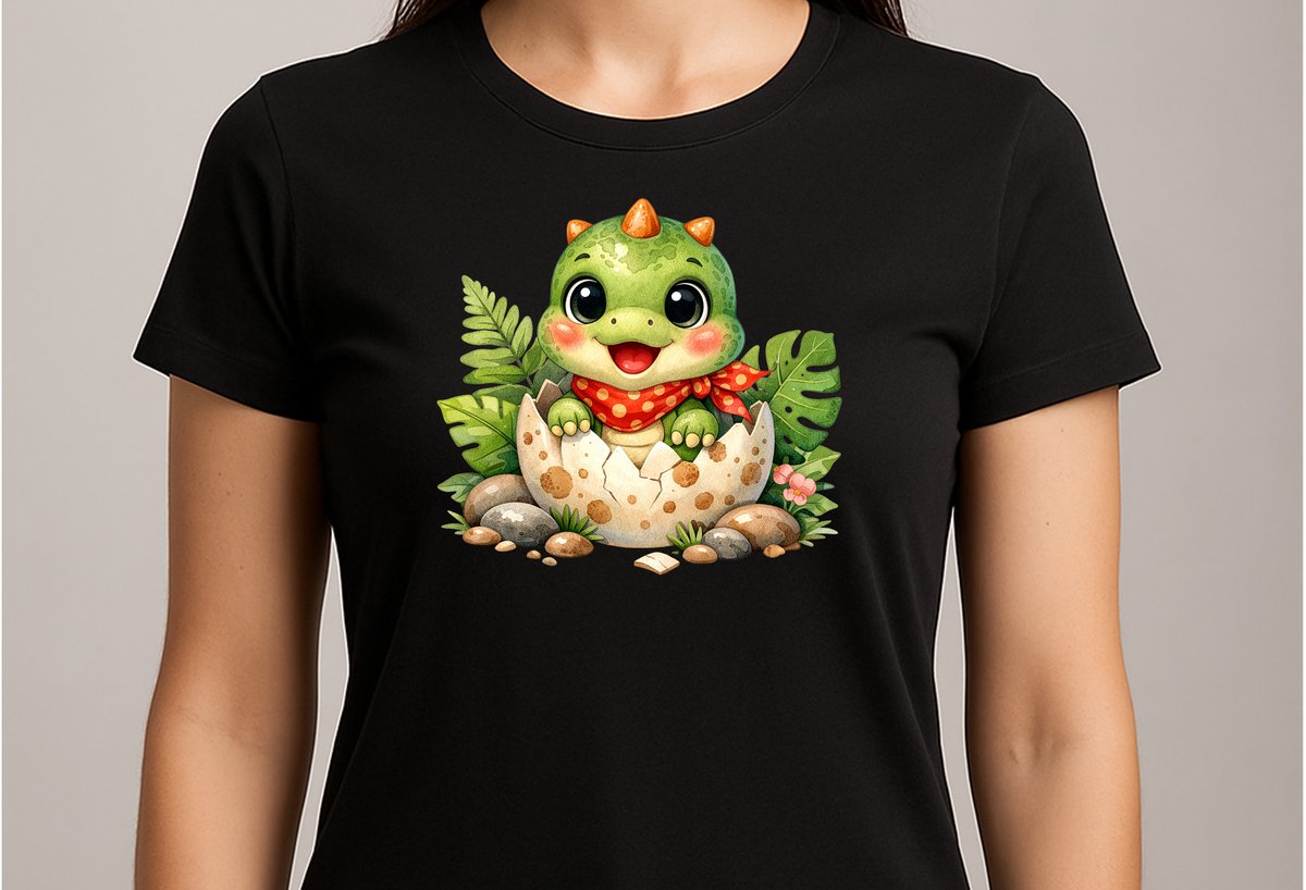 Cute Baby Dino - T Shirt - cute - kawaii - Gift - Cadeau - schattig - schattigdesign - liefdesign - pastelkunst - Funny