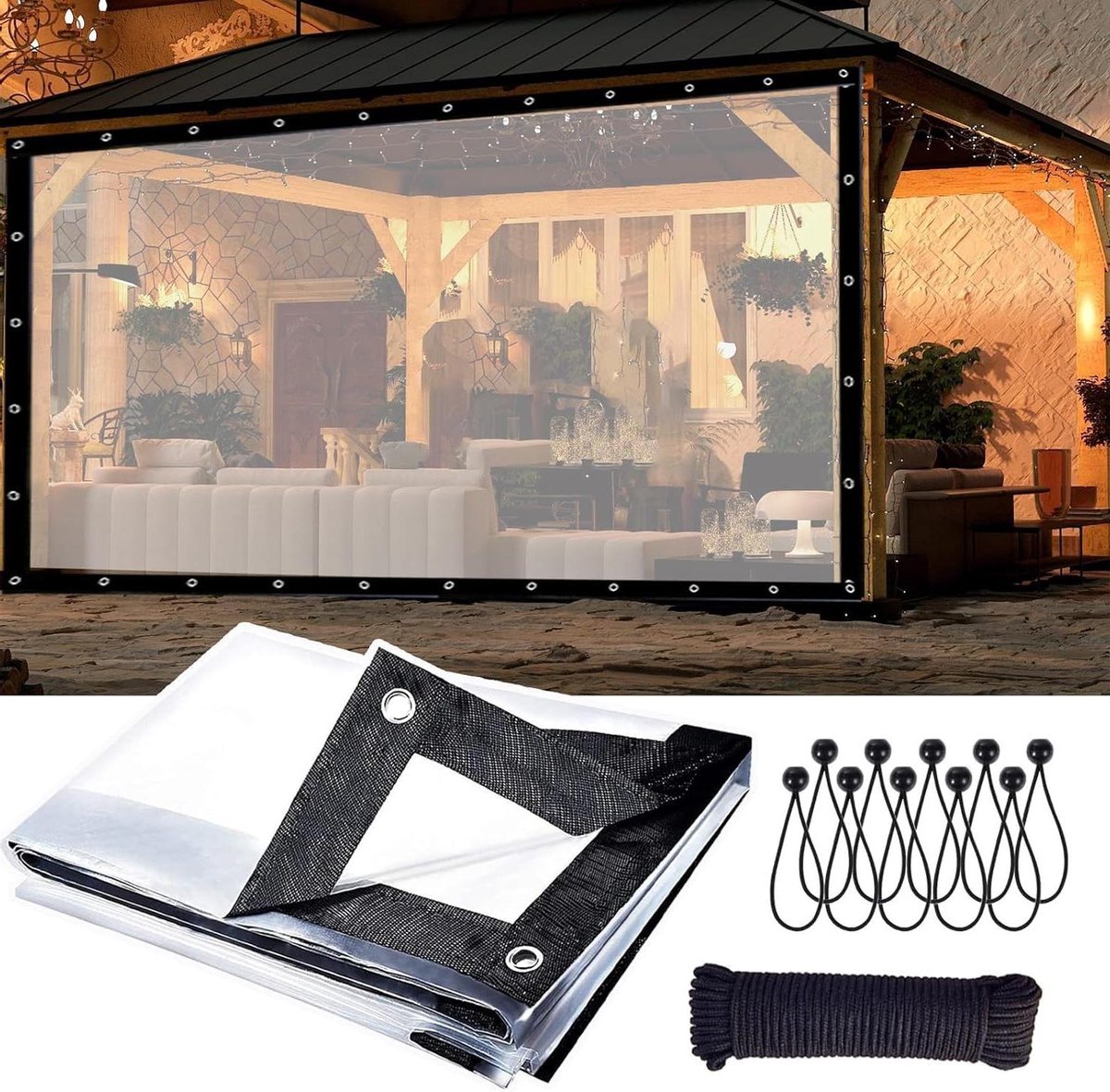 Waterdicht Zeil - Transparant Dekzeil - Tuin Beschermen - Scheurbestendig PVC - 25 x 50 cm - Helder