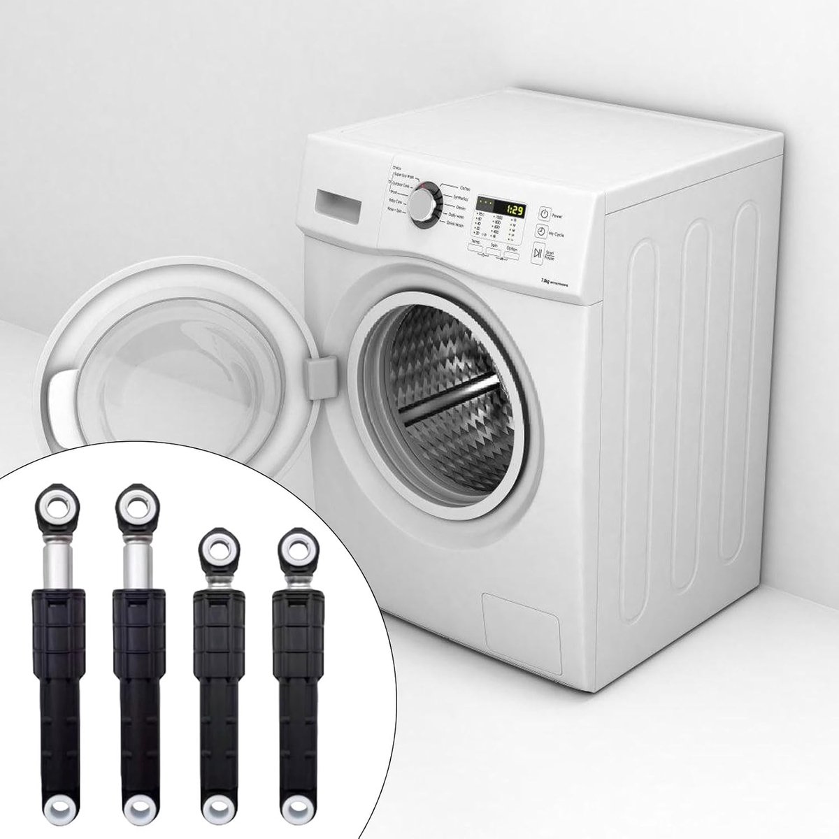 Wasmachine Schokdempers - Trillingsdempers Anti-geluid - Wasmachine Stabiliseren - Verstelbare Hoogte - 4 stuks - Zwart