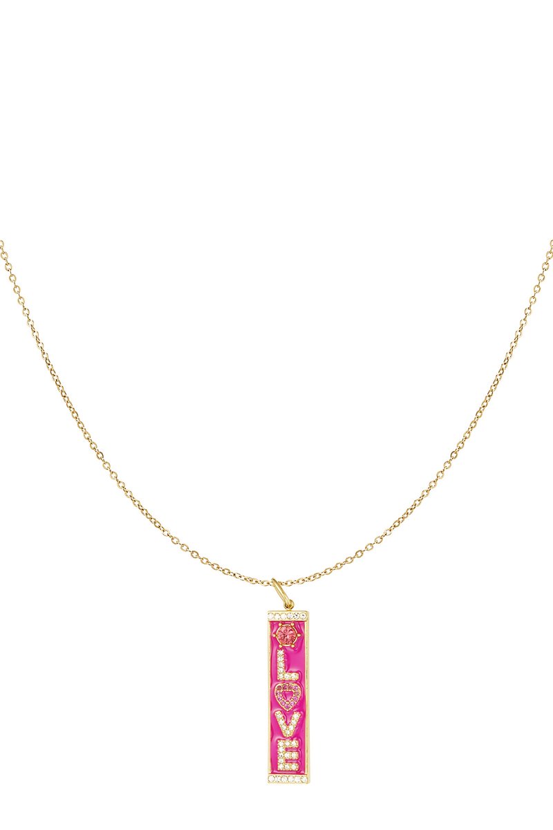 YWG - love ketting - Goud/Roze