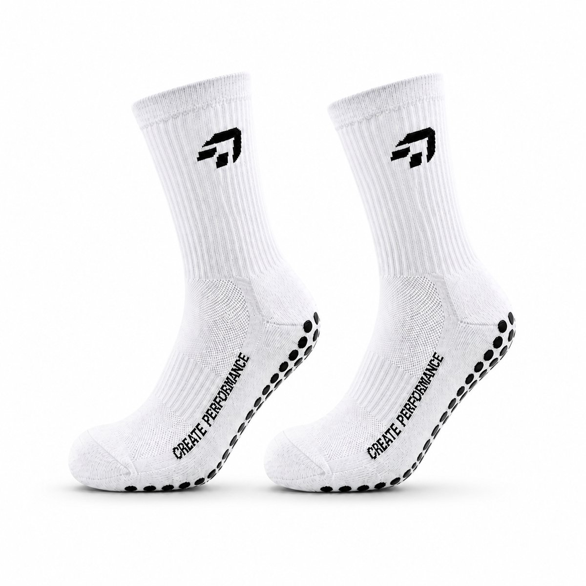 CREATE PERFORMANCE Gripsokken - Voetbal - Performance Sokken - Voetbalsokken - Sportsokken - Maat 40 tot 45 - Anti slip - Wit
