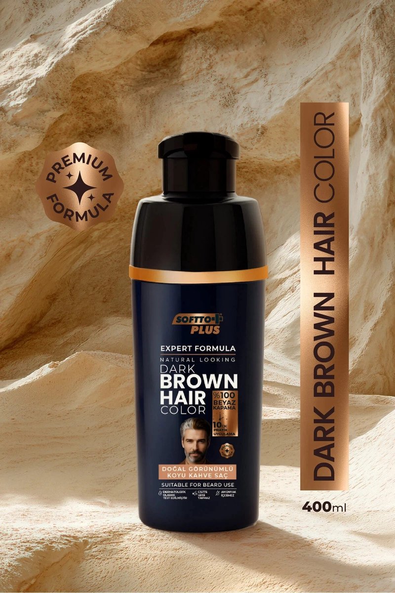 Softto Plux Expert Man Dark Brown Color Hair & Beard 400ml