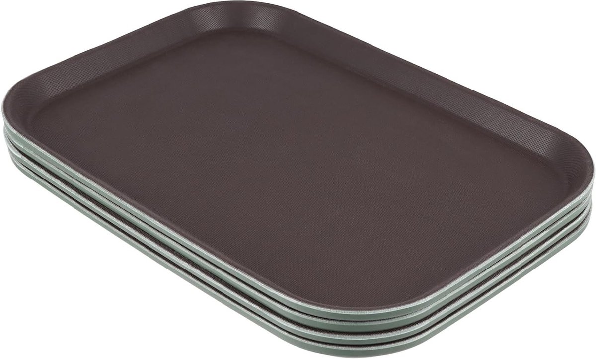 Set van 4 Antislip Plastic Dienbladen 14 x 10 Inch voor Keuken, Restaurant en Catering