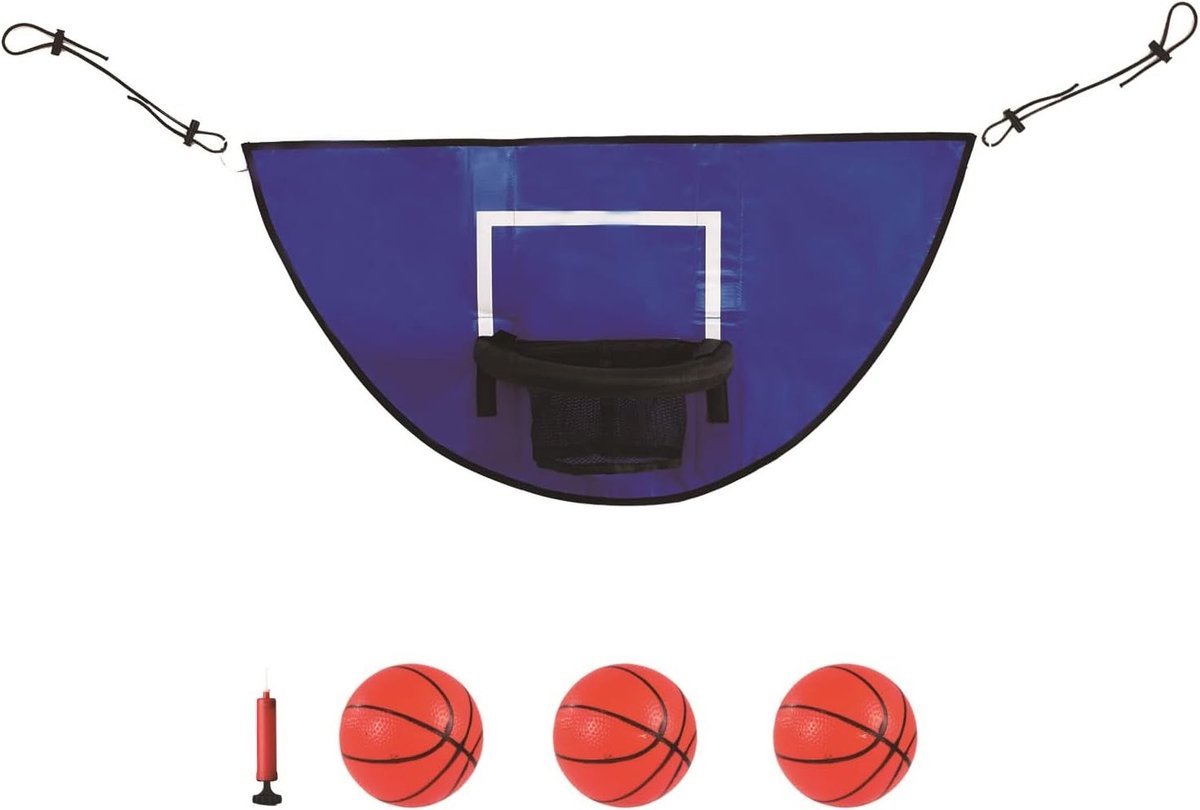 Basketbalring voor Trampoline met 3 Mini Basketballs, Geschikt voor Kinderen en Volwassenen, Ideaal voor Buitenactiviteit en Sportplezier