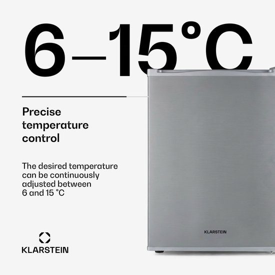 Klarstein Minibar Mini Koelkast voor Kamer, 33 L Mini Koelkast voor Dranken & Cosmetica, Kleine , Kleine en Stille Koelkast, Verstelbare Plank, Skincare Koelkast 5–15 °C - 25 dB - voor Hotelkamer voor Partykelder - Compact van Klarstein — afbeelding 4