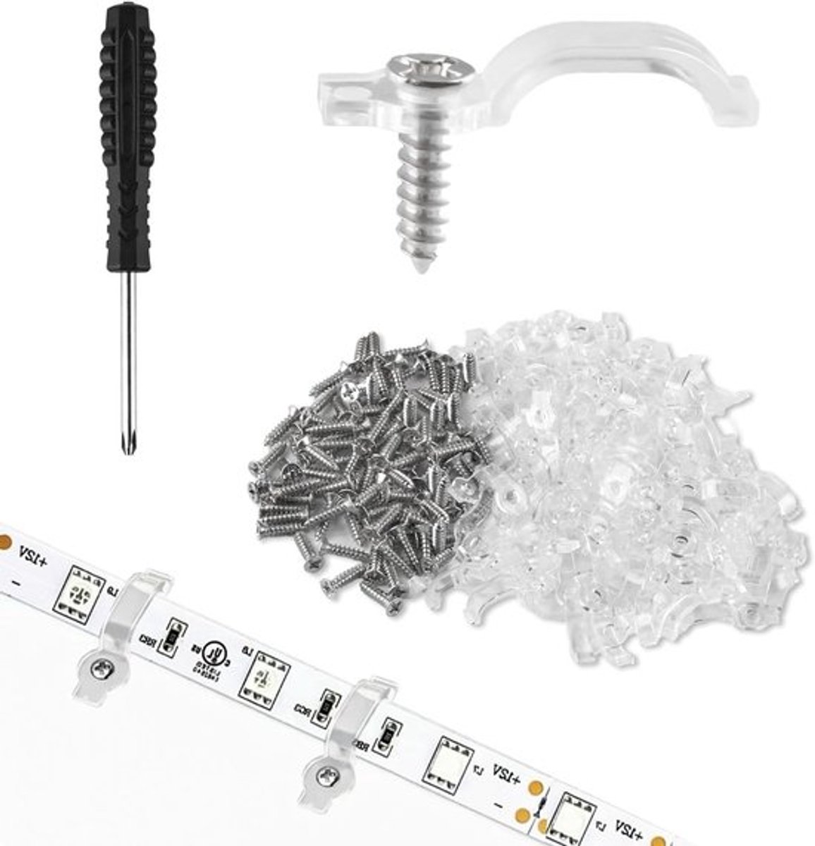 Transparante clips voor 10 mm lichtketting - set van 200 stuks