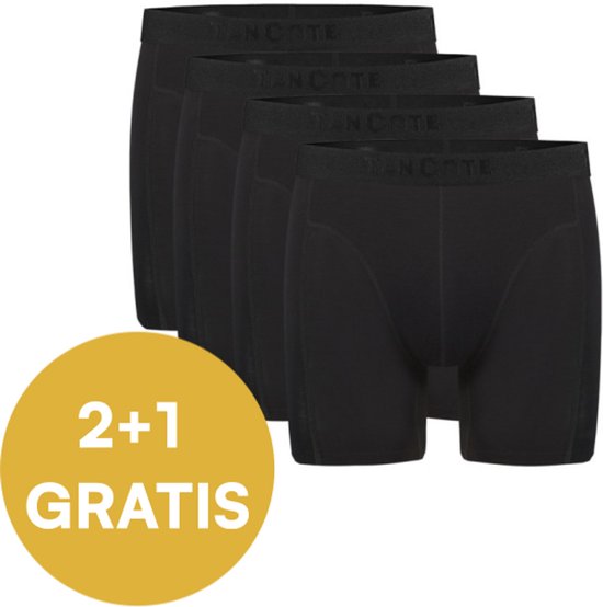 ten Cate Basics men shorts longs en viscose de bambou (pack de 4) - boxers pour hommes jambes longues - noir - Taille: M
