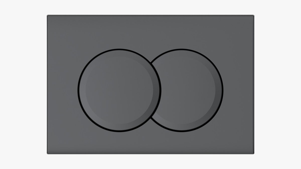 Profielenloods - Bedieningspaneel - Gunmetal - Passend op Geberit up 300 up320 up720 - Rond 3D