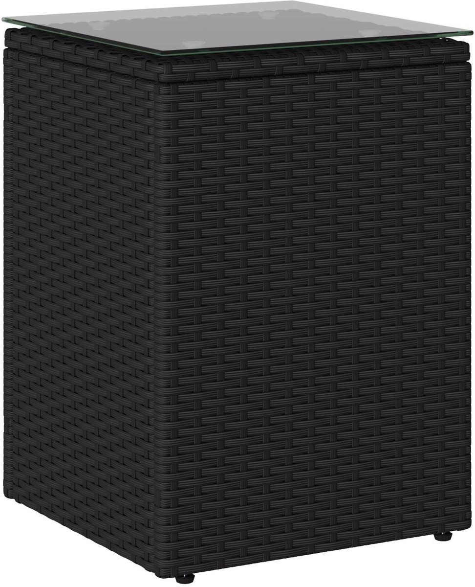 vidaXL Bijzettafel - Zwart - 35 - x - 35 - x - 50 - cm - poly - rattan