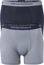 Emporio Armani Boxers Essential Core (2-pack) - heren boxers normale lengte - blauw en grijs - Maat: M
