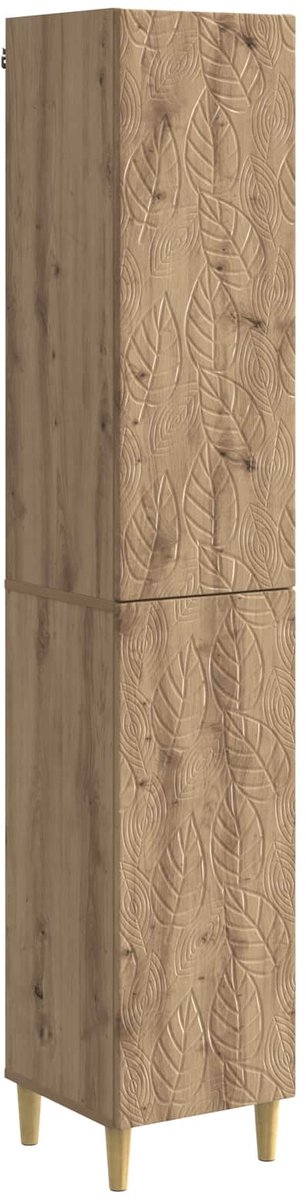 vidaXL Kast - Set - 2 - st - Artisanaal - eiken - Bewerkt - hout Artisanaal eiken
