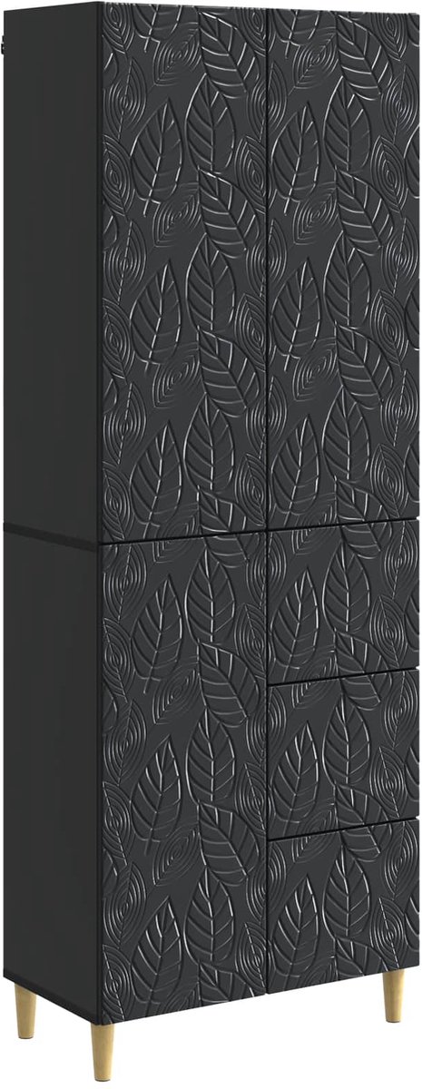vidaXL Kast - Set - 2 - st - Zwart - 66 - x - 34.5 - x - 90 - cm - Engineered - Wood