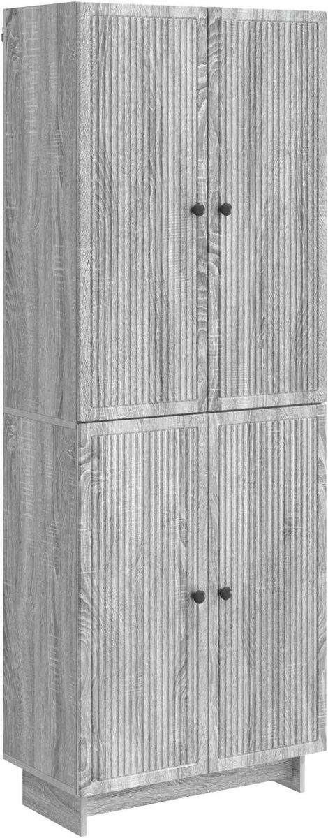 vidaXL Kast - Set - 2 - st - Grijs - Sonoma - Bewerkt - hout Grijs sonoma