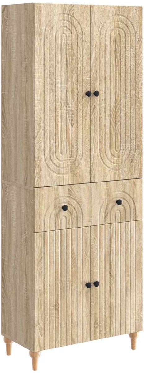 vidaXL Kast - Set - 2 - st - Sonoma - Eiken - Bewerkt - hout Sonoma Eiken