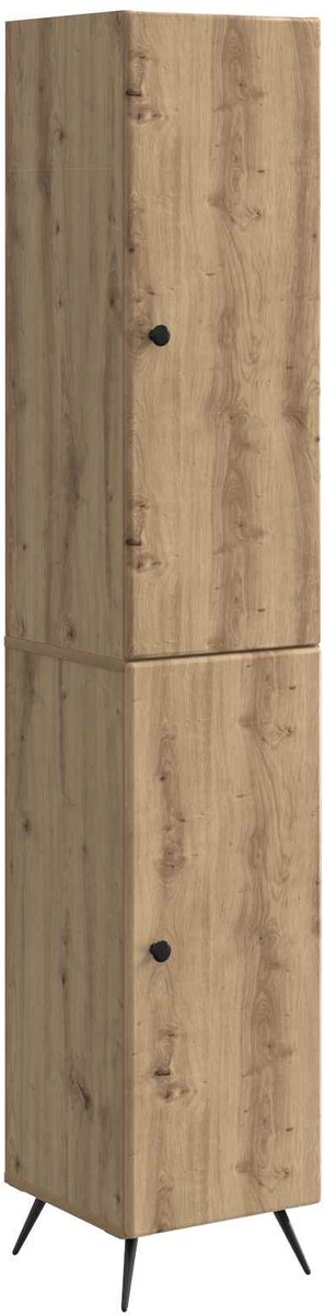 vidaXL Kast - Set - 2 - st - Bewerkt - hout artisanaal eikenkleurig
