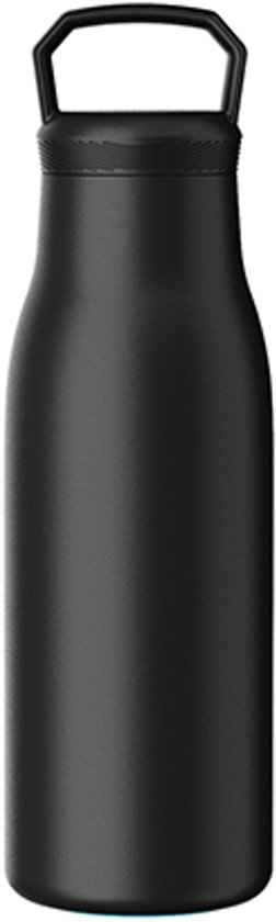 KOZIE Thermosfles 360 ml – RVS – Dubbelwandig Geïsoleerd – Zwart – Lekvrije Drinkfles