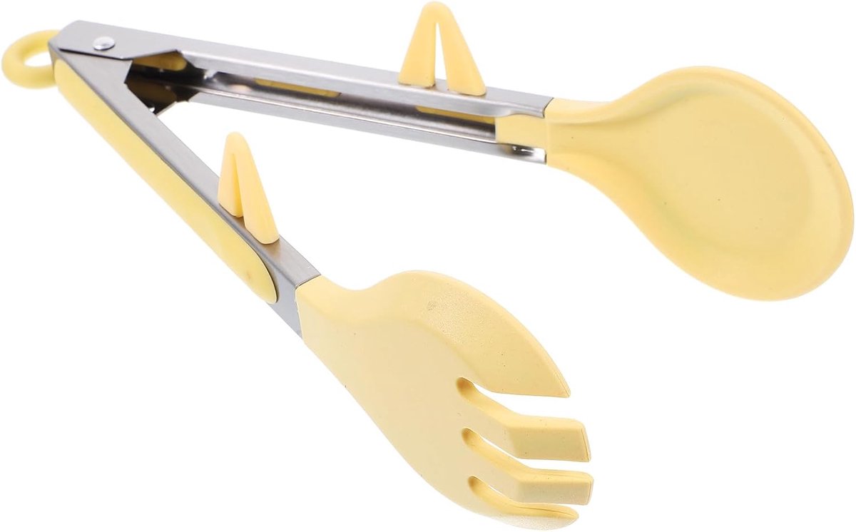Keukenclip van siliconen met roestvrijstalen klemkop - 1 stuk - BBQ-clip - grillclip - multifunctionele clip - Geel - Geschikt voor barbecueën - kamperen en bakken - Afmetingen 24 x 6 cm