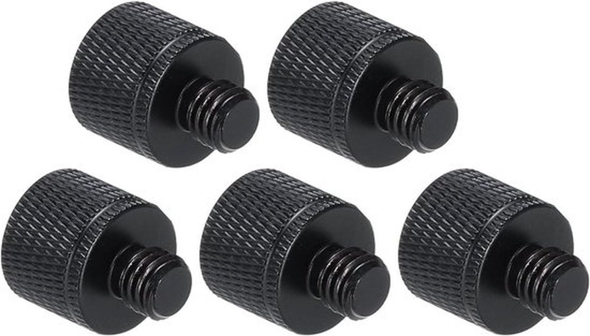 5-delige adapter set voor microfoonstandaard, zwart, aluminiumlegering