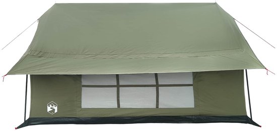 vidaXL - Huisje - Tent - Leger - Groen - 340 - x - 246 - x - 210 - cm - Polykatoen — afbeelding 4