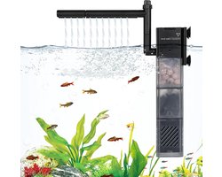 5-in-1 Binnenfilter voor Aquarium, Verstelbare Doorstroming, 3-Fasen Filtratie, Sponsfilter, Interne Filter, Onderwaterfilter voor Tanks van 100-100 Liter, Waterzuivering, Aquatic Filtratie, Aquariumaccessoires
